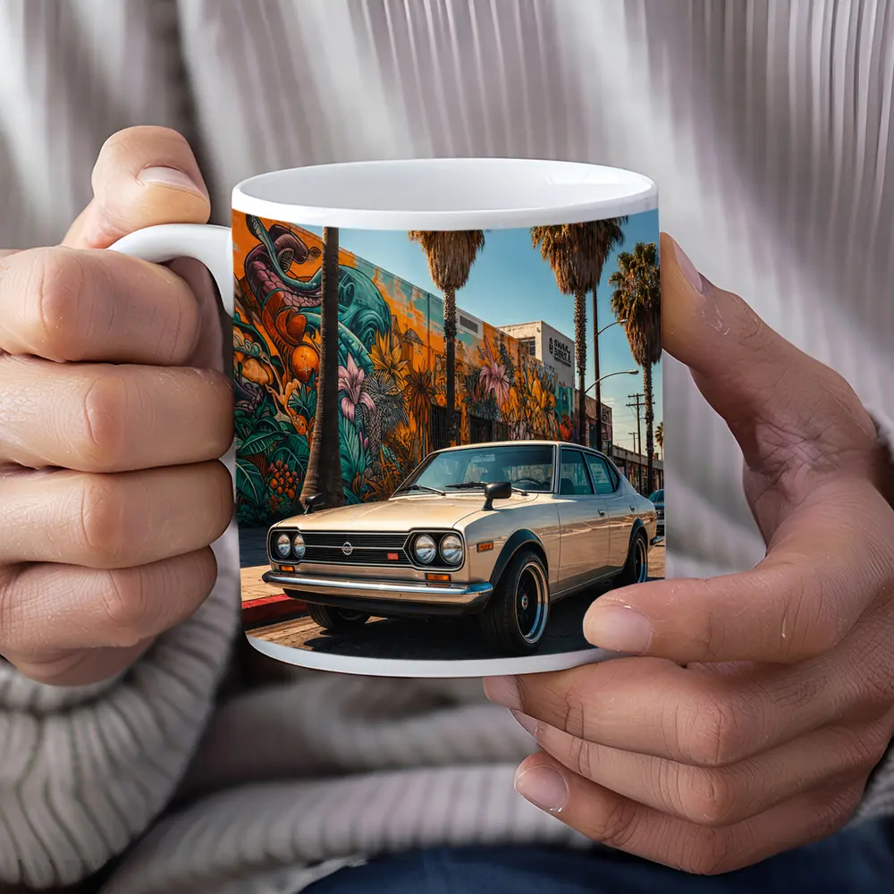 Vintage Nissan Sunny Coupe Los Angeles Street – Mugs