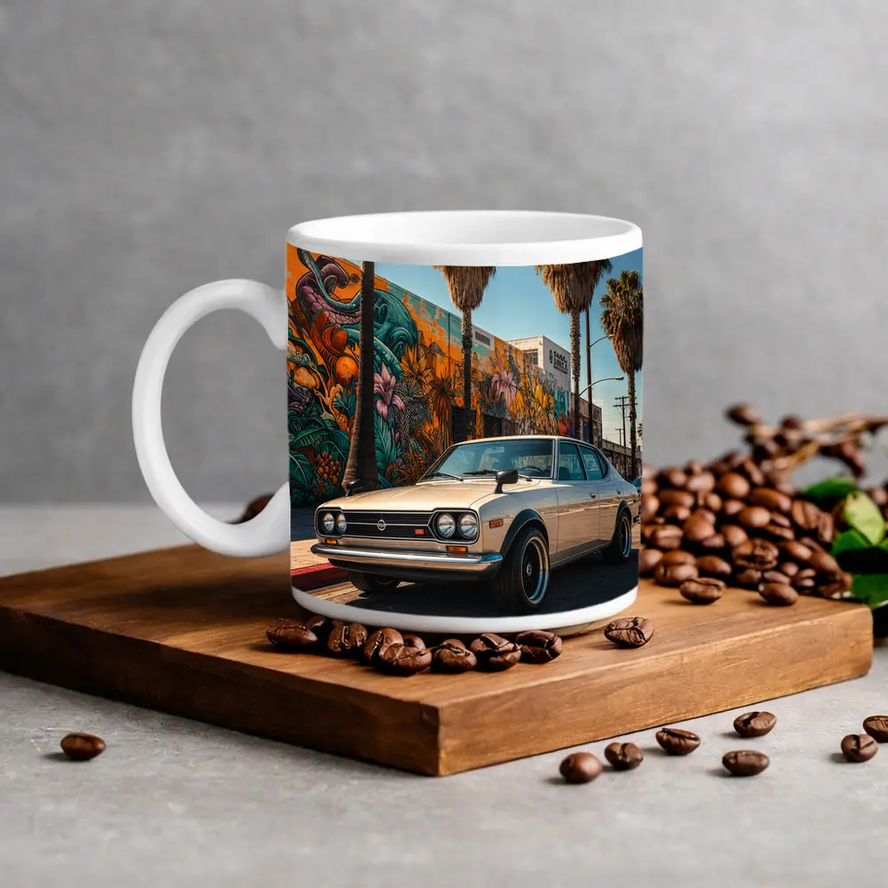 Vintage Nissan Sunny Coupe Los Angeles Street – Mugs