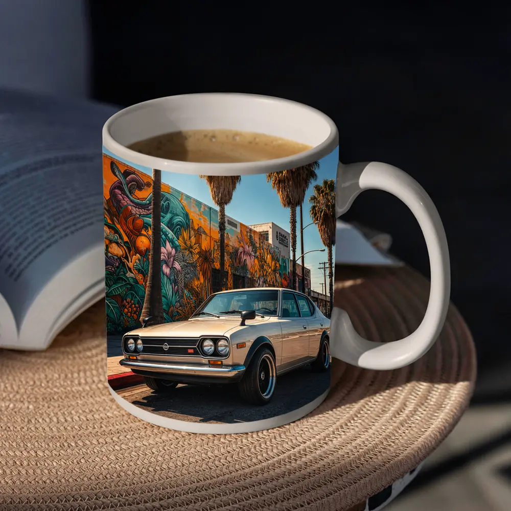Vintage Nissan Sunny Coupe Los Angeles Street – Mugs