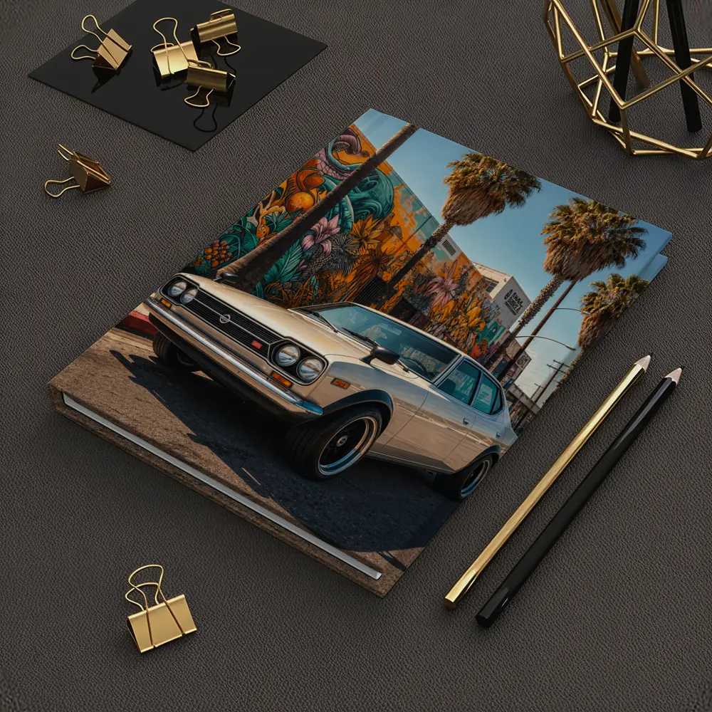 Vintage Nissan Sunny Coupe Los Angeles Street – Notebooks