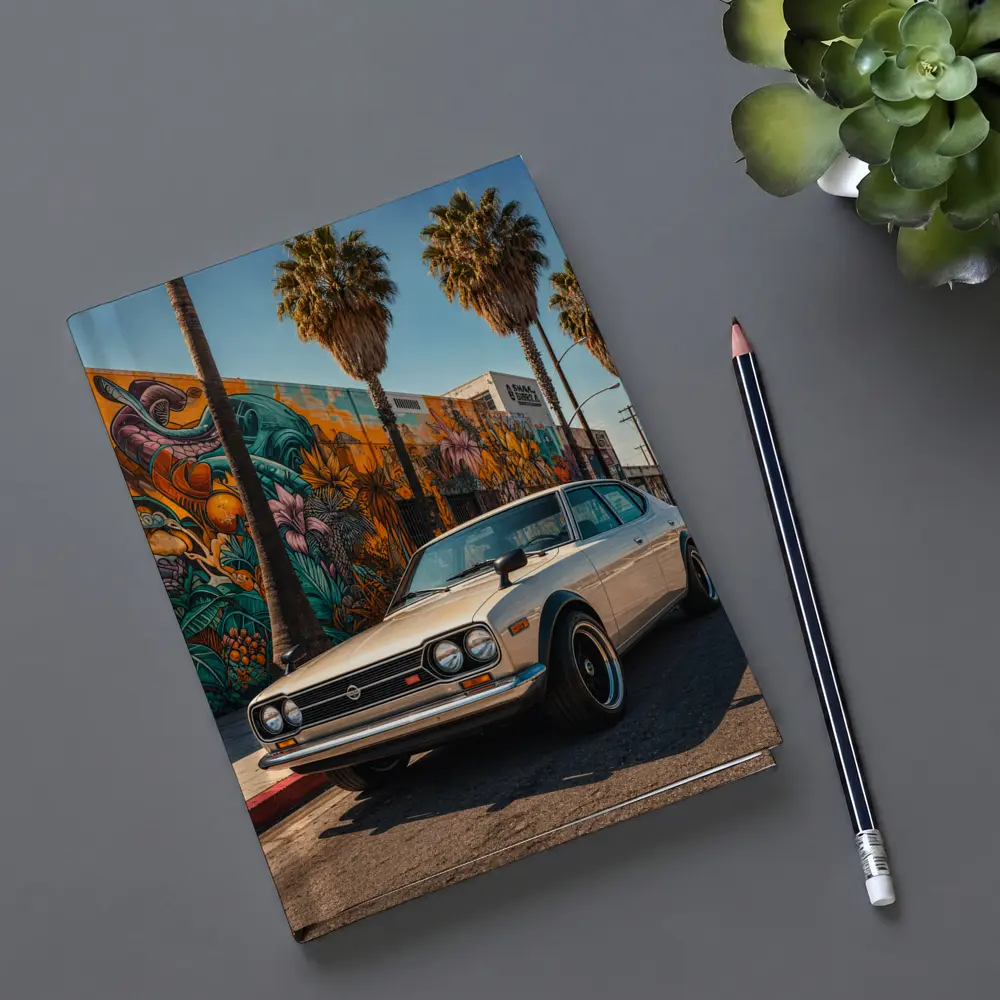 Vintage Nissan Sunny Coupe Los Angeles Street – Notebooks