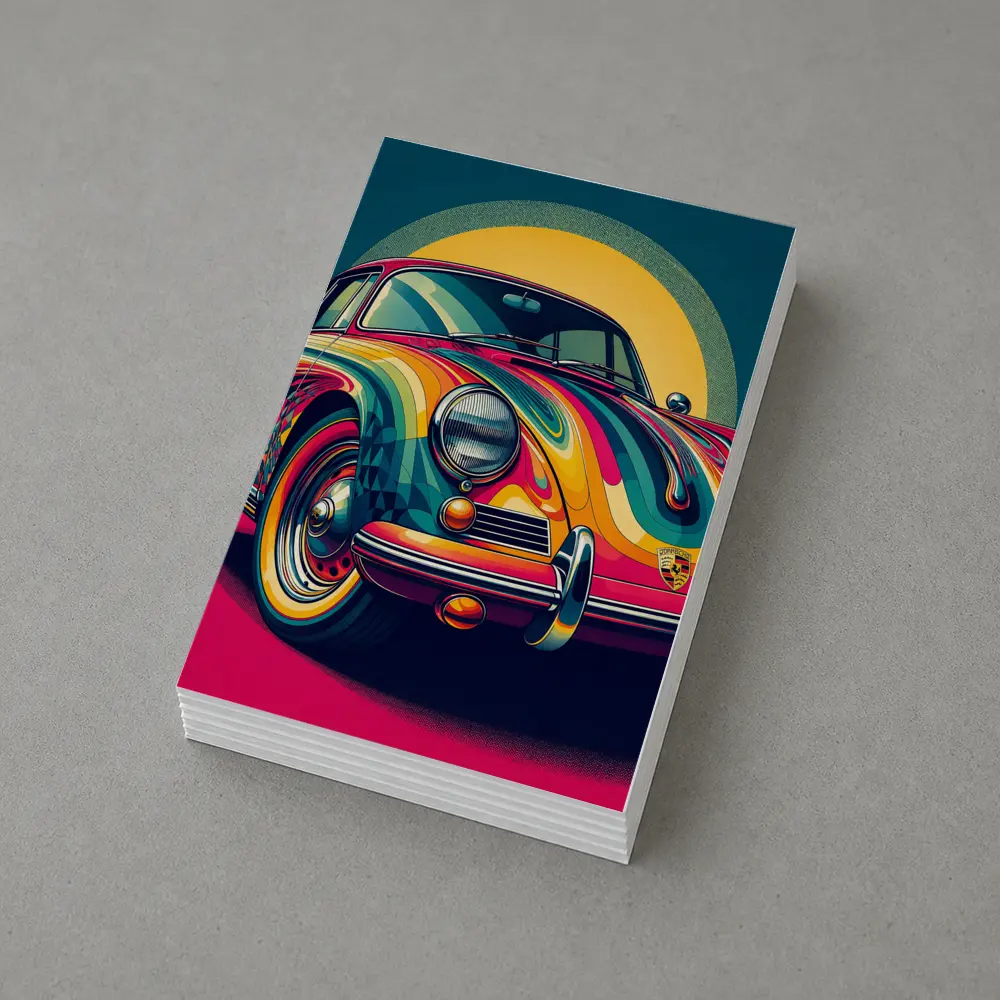 Porsche 356 Colorful Psychedelic Pop Art – Postcards