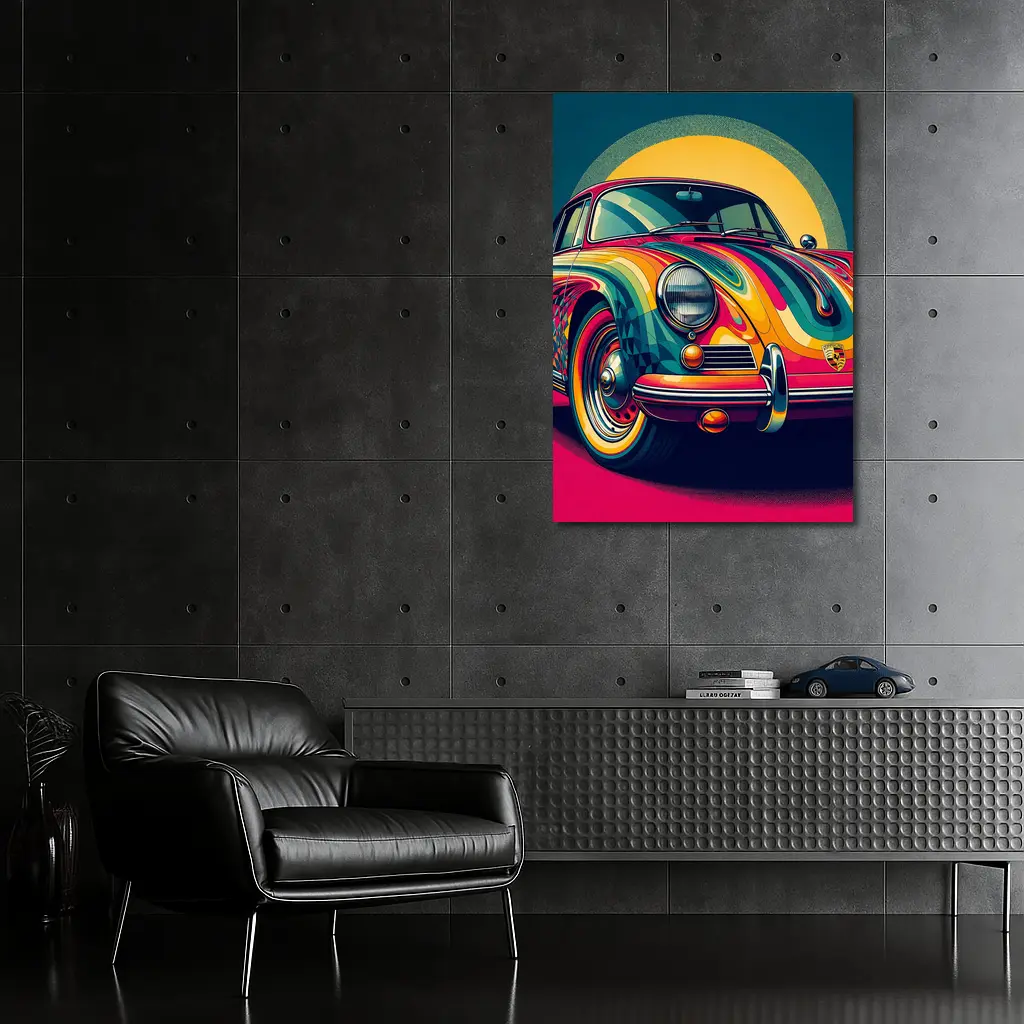 Porsche 356 Colorful Psychedelic Pop Art – Wall Art