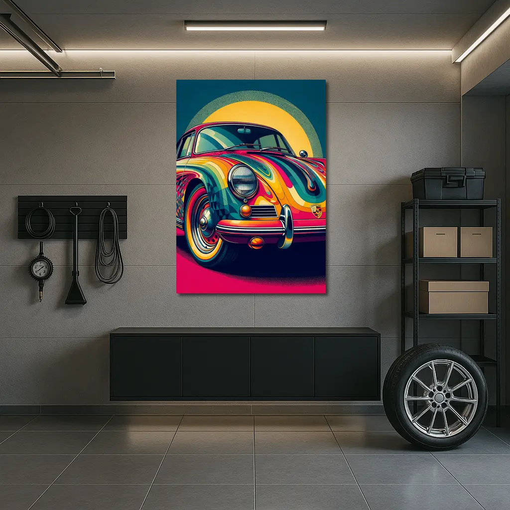 Porsche 356 Colorful Psychedelic Pop Art – Wall Art