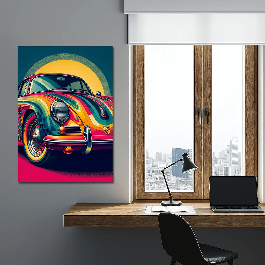 Porsche 356 Colorful Psychedelic Pop Art – Wall Art