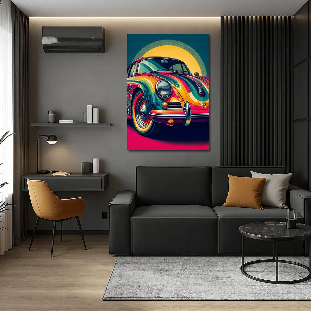 Porsche 356 Colorful Psychedelic Pop Art – Wall Art