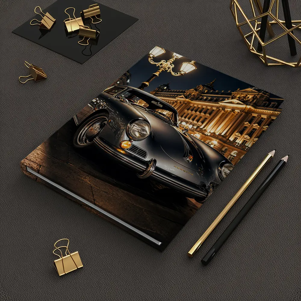 Vintage Porsche 356 Paris Night Street – Notebooks
