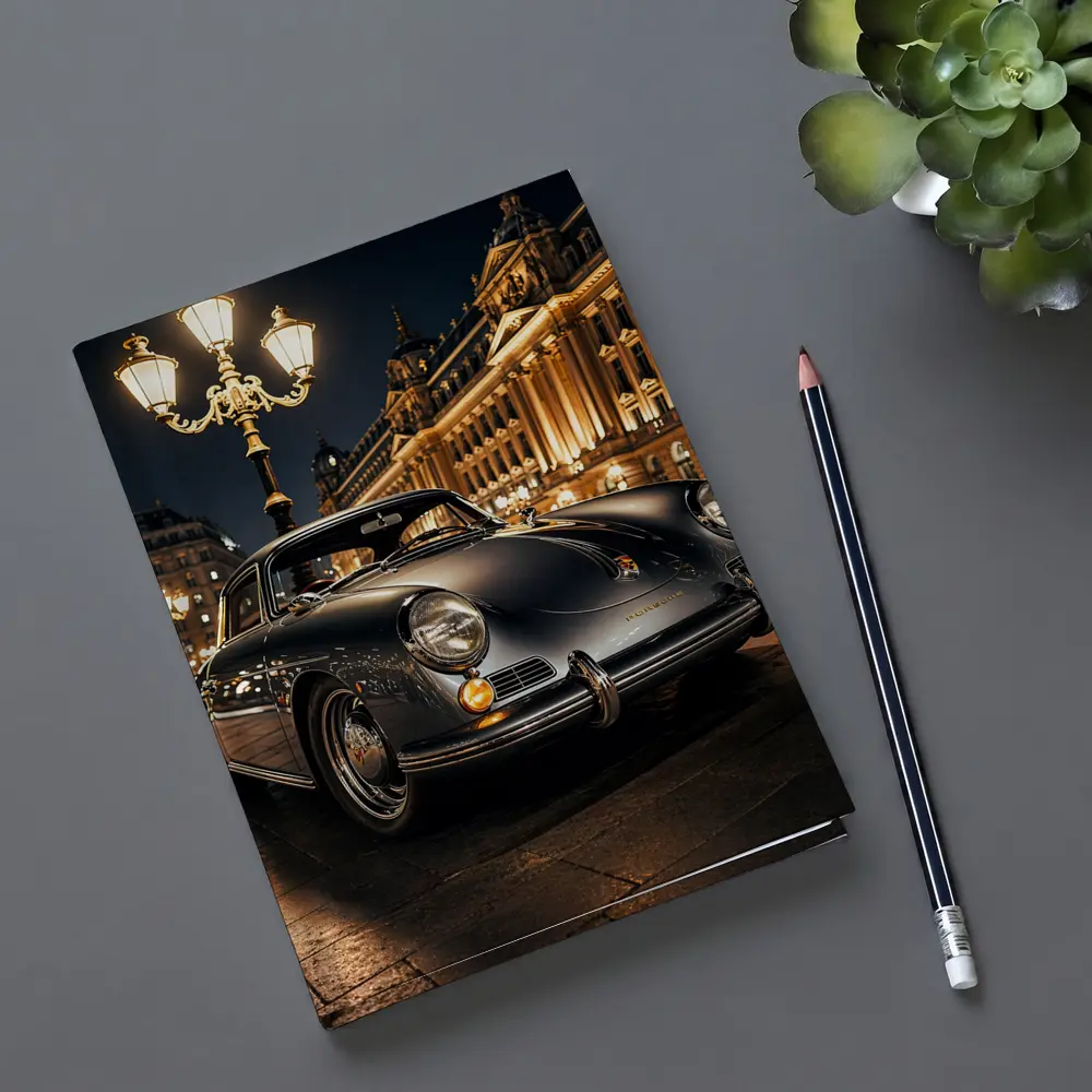 Vintage Porsche 356 Paris Night Street – Notebooks