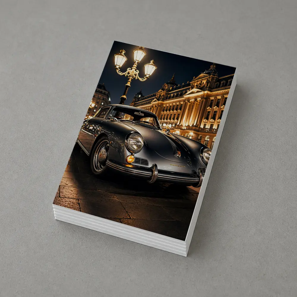 Vintage Porsche 356 Paris Night Street – Postcards