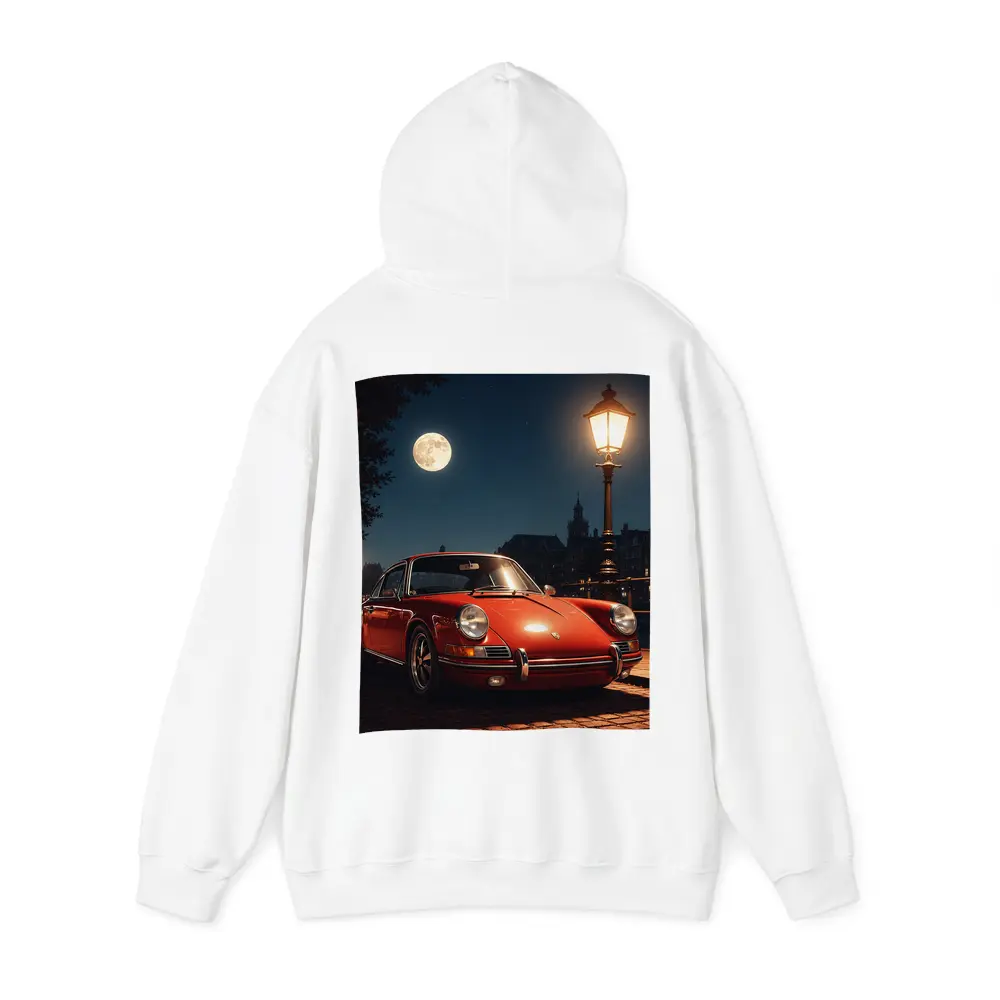 Red Porsche 911 Moonlit Canal Night – Hoodies