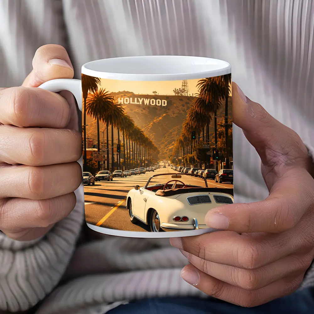 Porsche 356 Convertible Hollywood Boulevard Los Angeles – Mugs