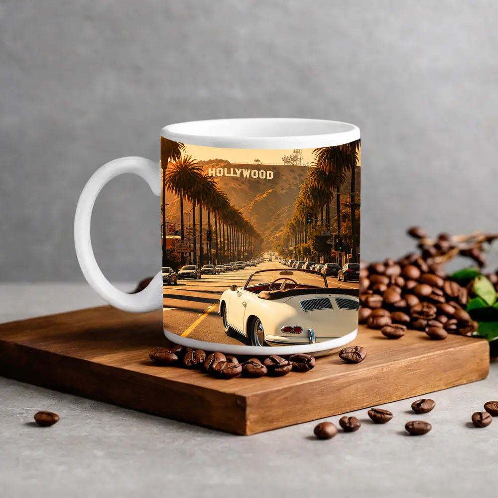 Porsche 356 Convertible Hollywood Boulevard Los Angeles – Mugs