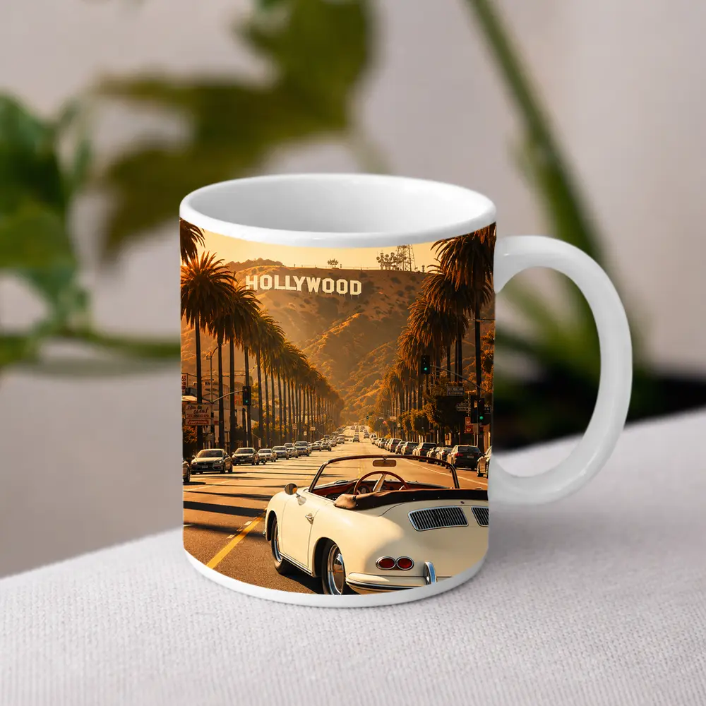 Porsche 356 Convertible Hollywood Boulevard Los Angeles – Mugs