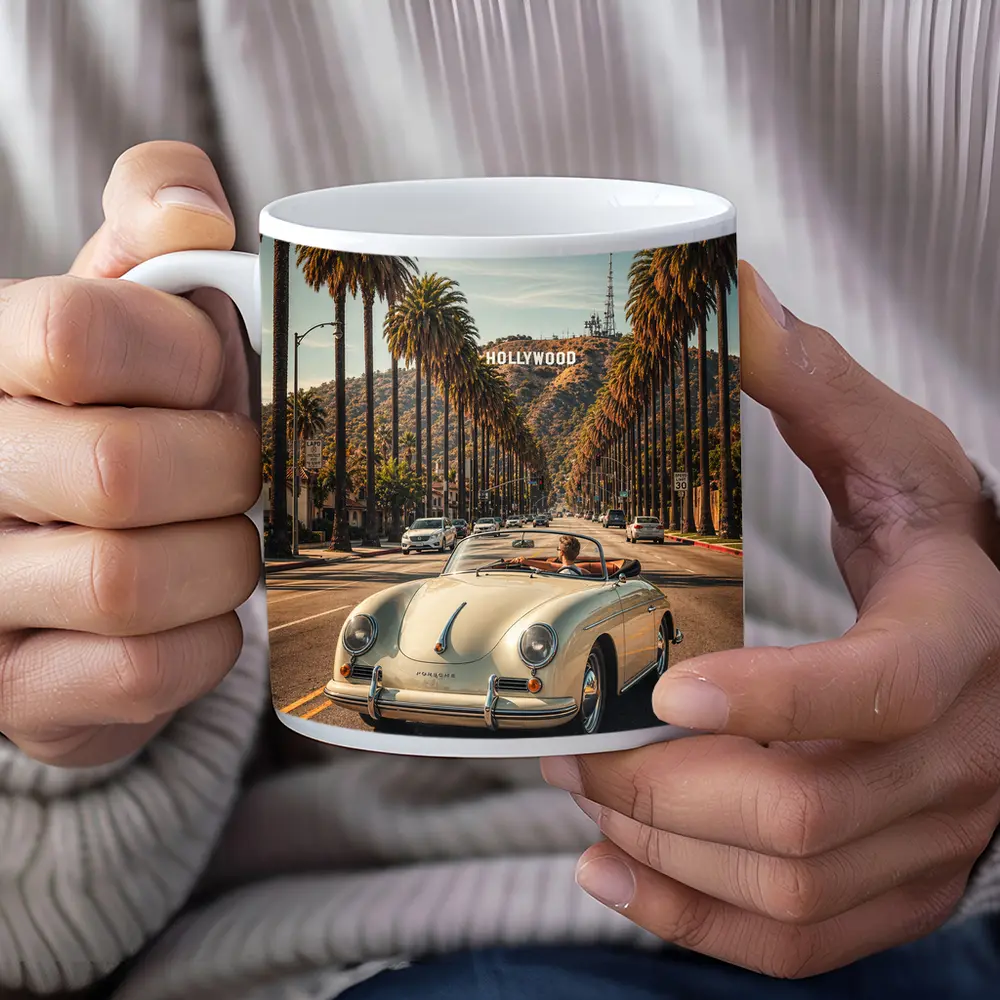 Porsche Speedster Cruising Hollywood Palm Boulevard – Mugs