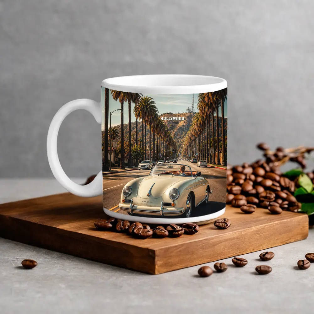 Porsche Speedster Cruising Hollywood Palm Boulevard – Mugs