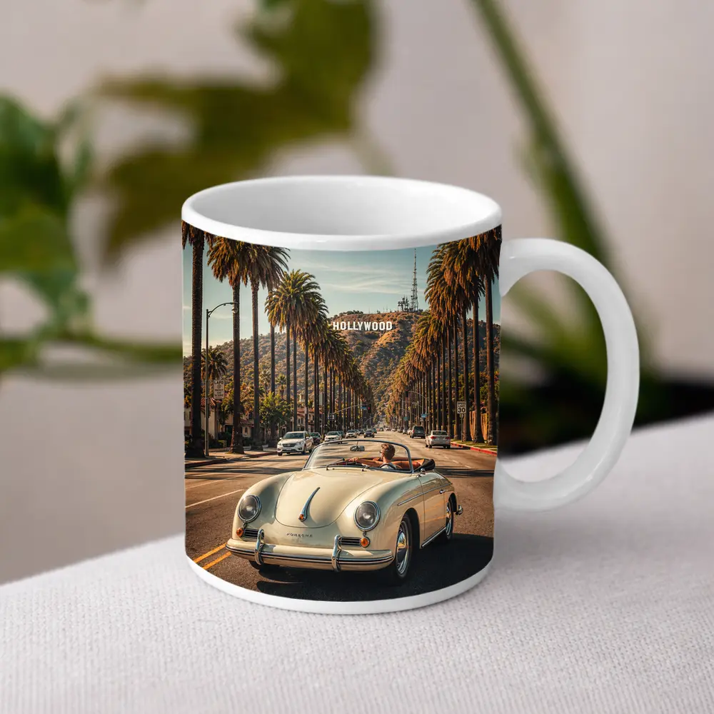 Porsche Speedster Cruising Hollywood Palm Boulevard – Mugs