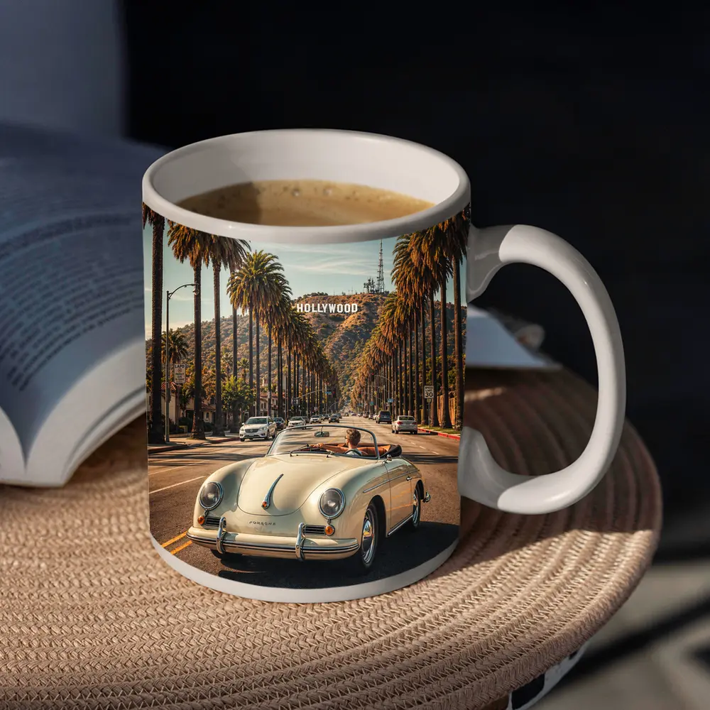 Porsche Speedster Cruising Hollywood Palm Boulevard – Mugs