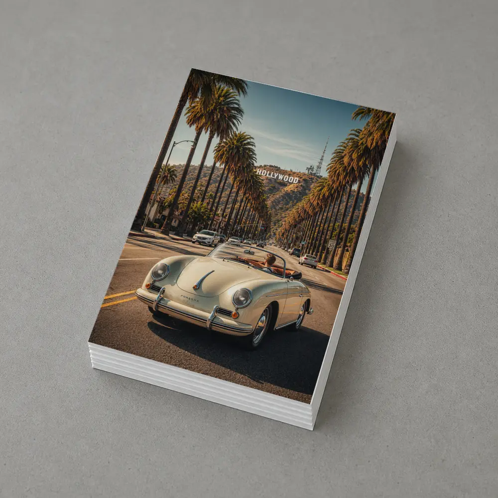 Porsche Speedster Cruising Hollywood Palm Boulevard – Postcards