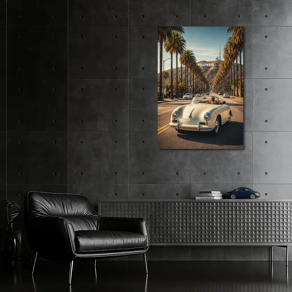 Porsche Speedster Cruising Hollywood Palm Boulevard – Wall Art