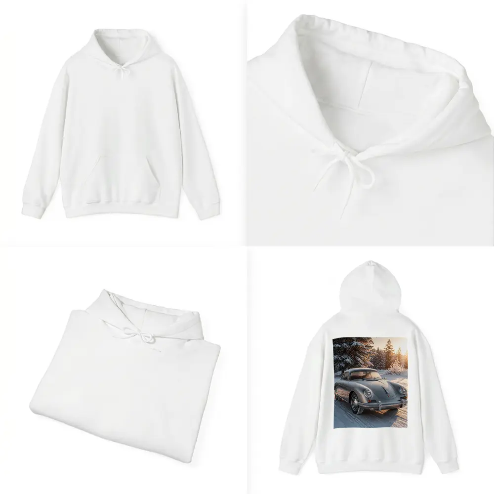 Porsche 356 Coupe Parked On Snowy Road – Hoodies