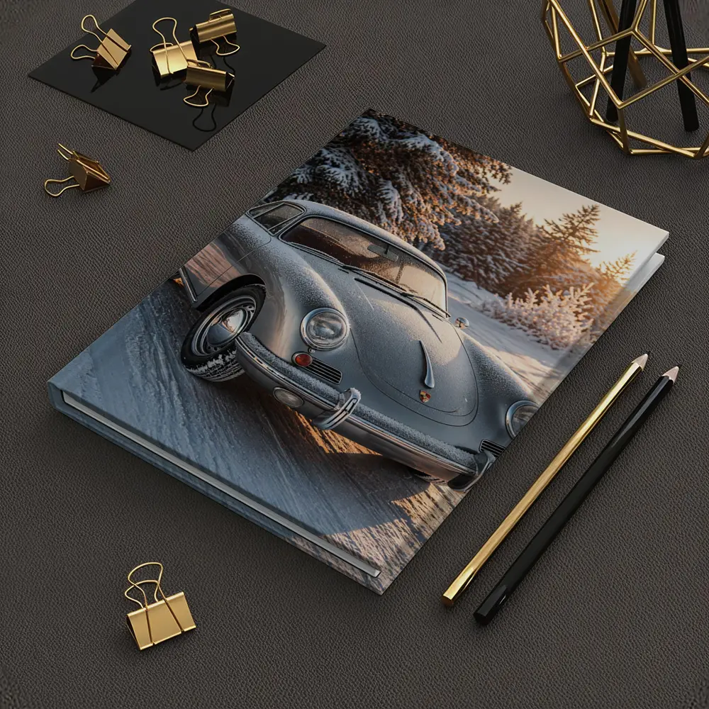 Porsche 356 Coupe Parked On Snowy Road – Notebooks