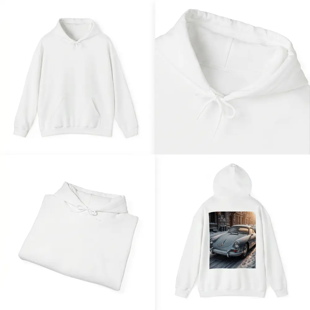 Porsche 356 Frosted On Winter City Street – Hoodies