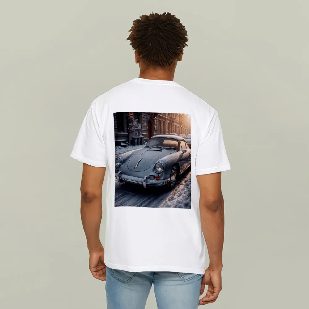 Porsche 356 Frosted On Winter City Street – T-Shirts