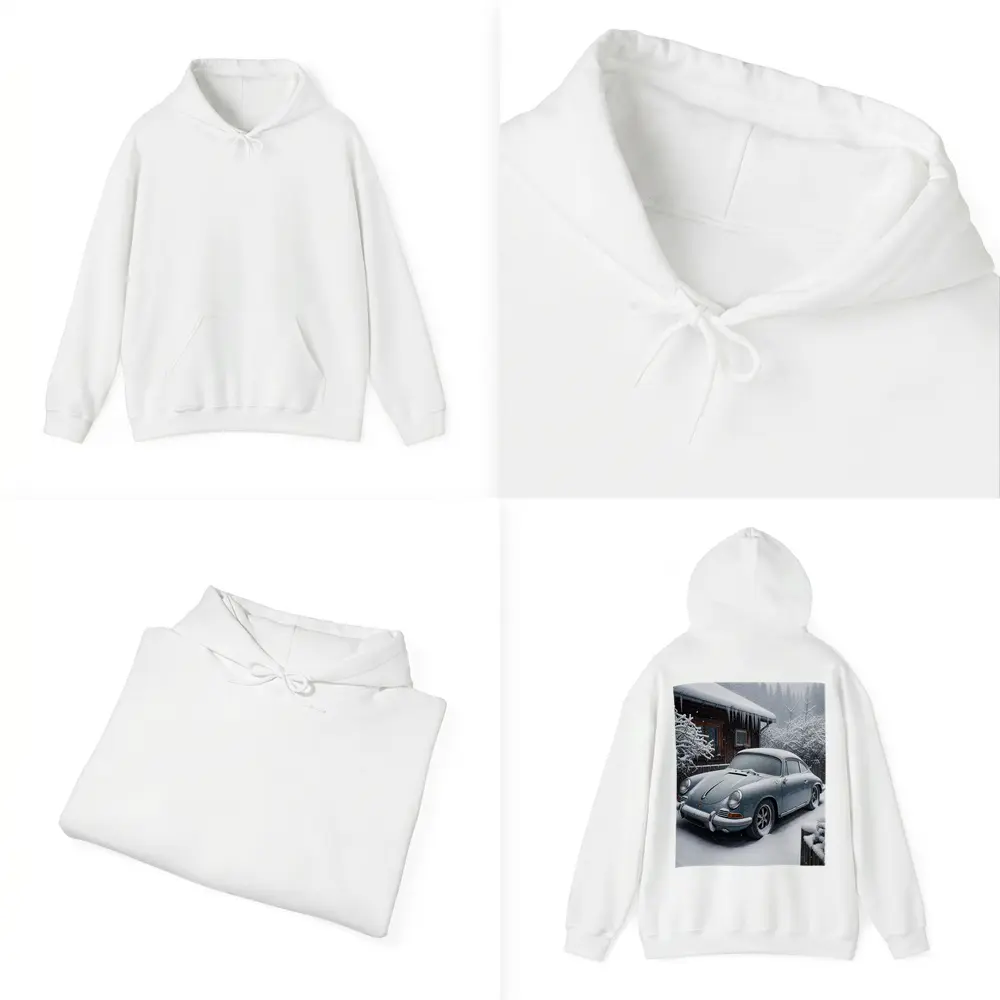 Porsche 356 Covered in Snow Winter – Hoodies