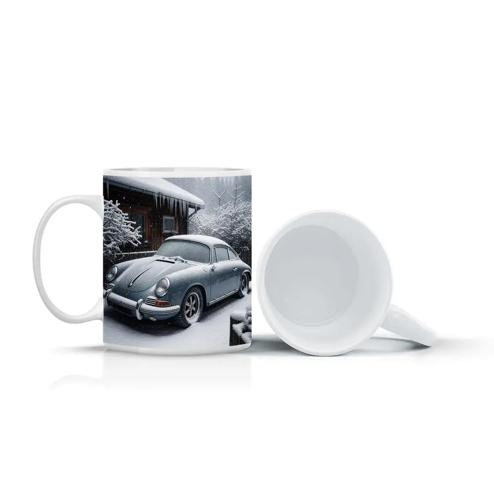 Porsche 356 Covered in Snow Winter – Mugs
