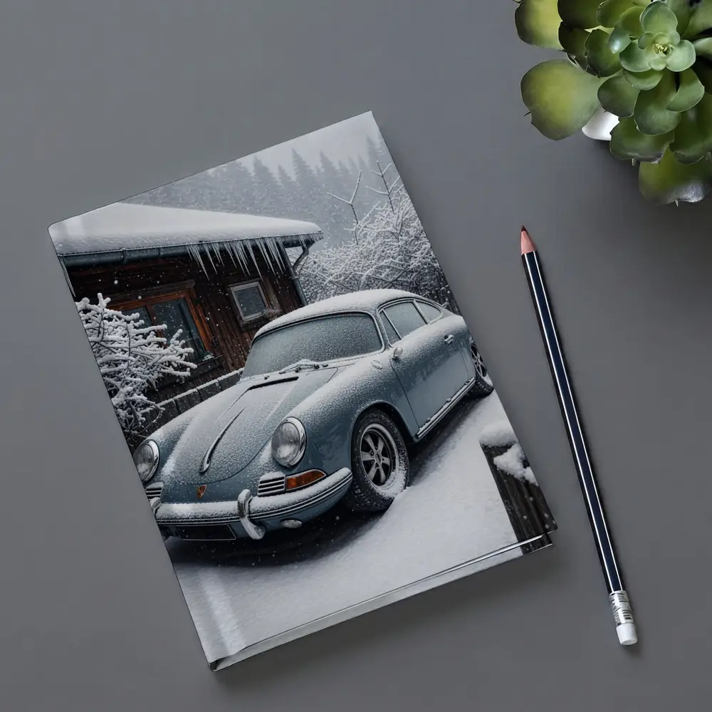 Porsche 356 Covered in Snow Winter – Notebooks