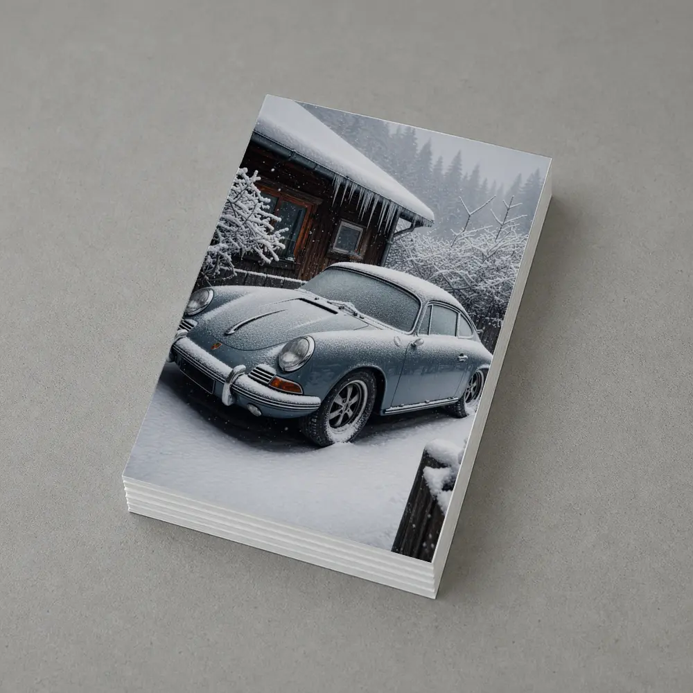 Porsche 356 Covered in Snow Winter – Postcards