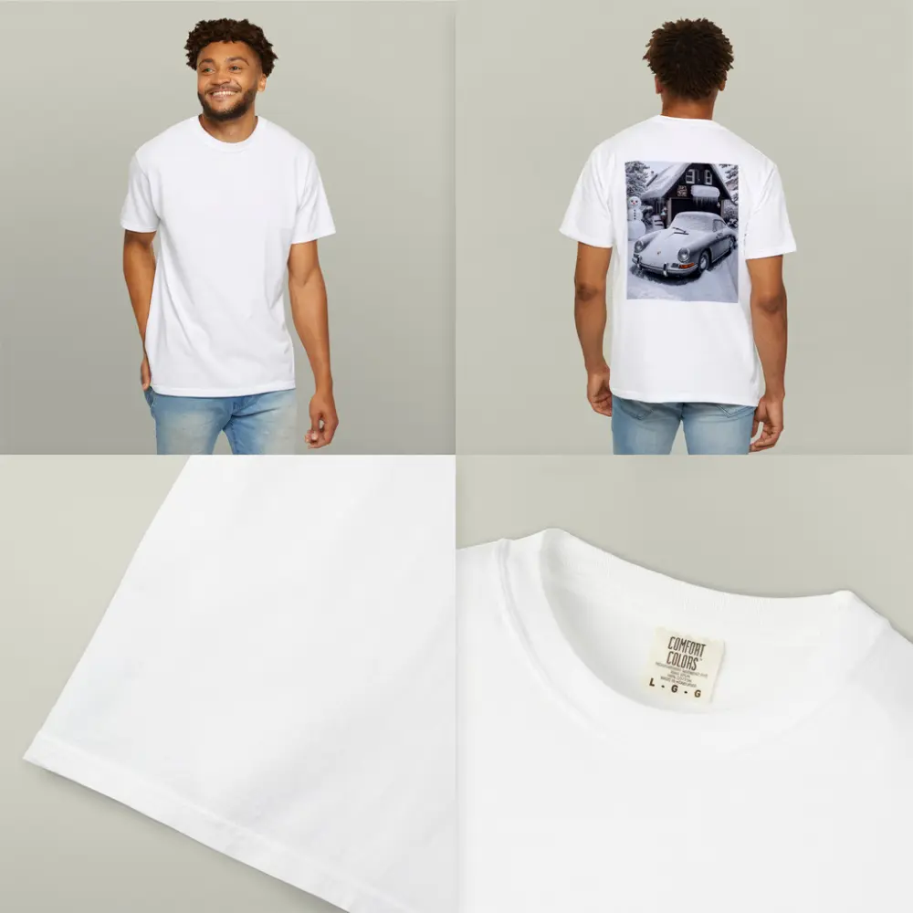 Vintage Porsche 911 Snow Covered Winter Garage – T-Shirts