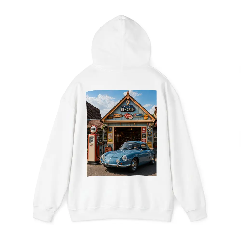 Vintage Renault Classic Car Retro Gas Station – Hoodies