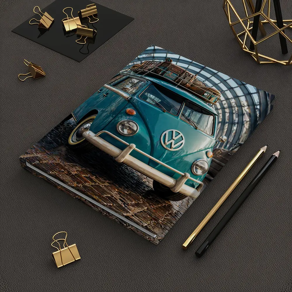 Volkswagen Beetle Bus Teal Glass Tunnel – Notebooks