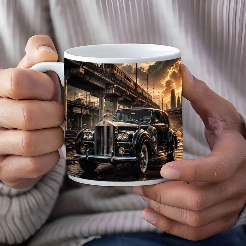 Rolls Royce Ghost Classic Black Industrial Sunset – Mugs