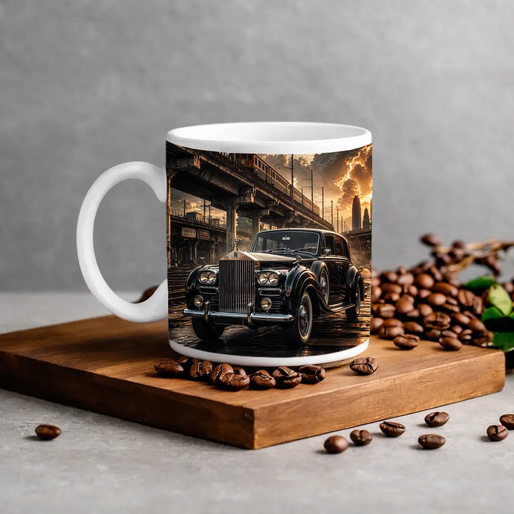 Rolls Royce Ghost Classic Black Industrial Sunset – Mugs