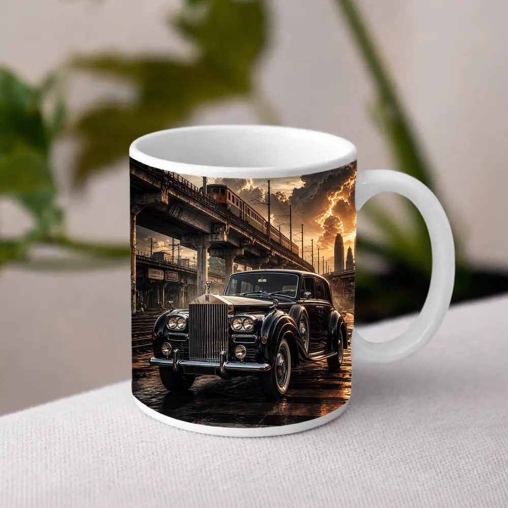 Rolls Royce Ghost Classic Black Industrial Sunset – Mugs