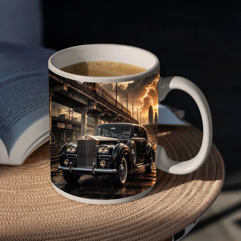 Rolls Royce Ghost Classic Black Industrial Sunset – Mugs