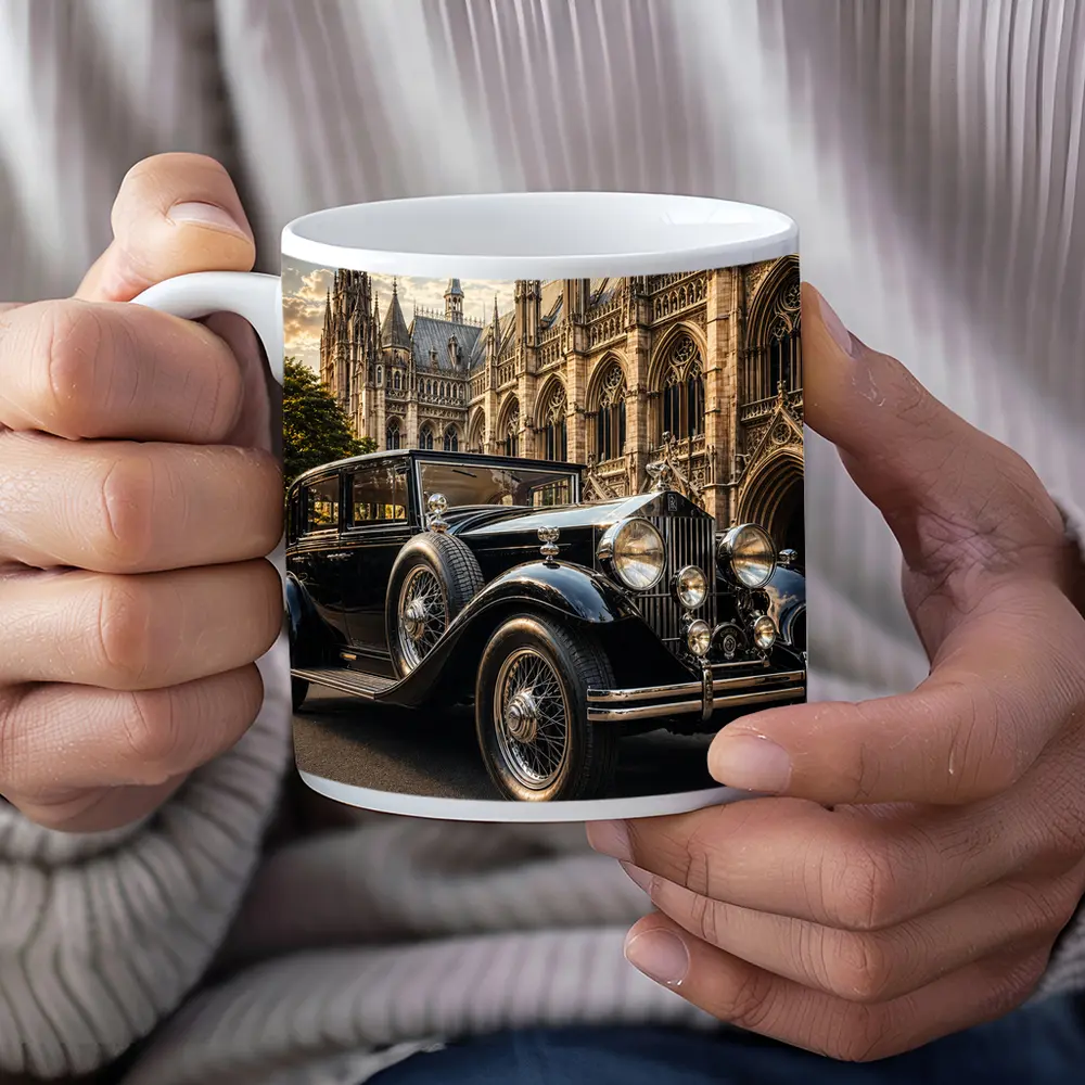 Vintage Rolls Royce Black Classic Gothic Cathedral – Mugs