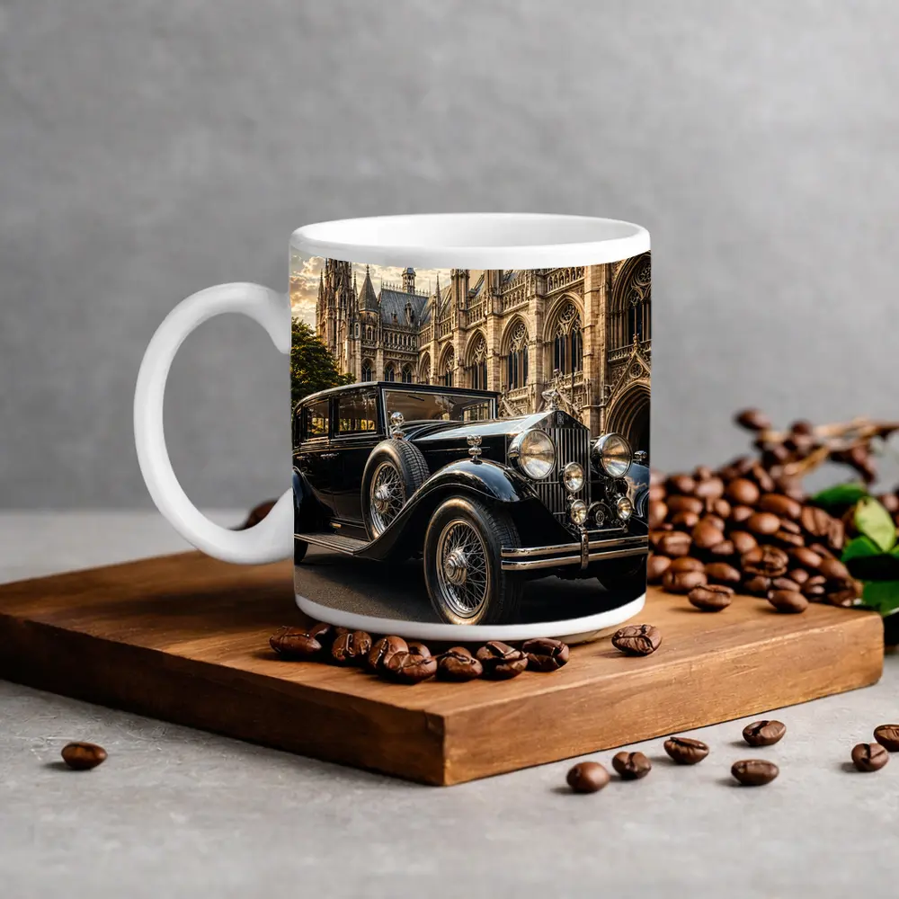 Vintage Rolls Royce Black Classic Gothic Cathedral – Mugs