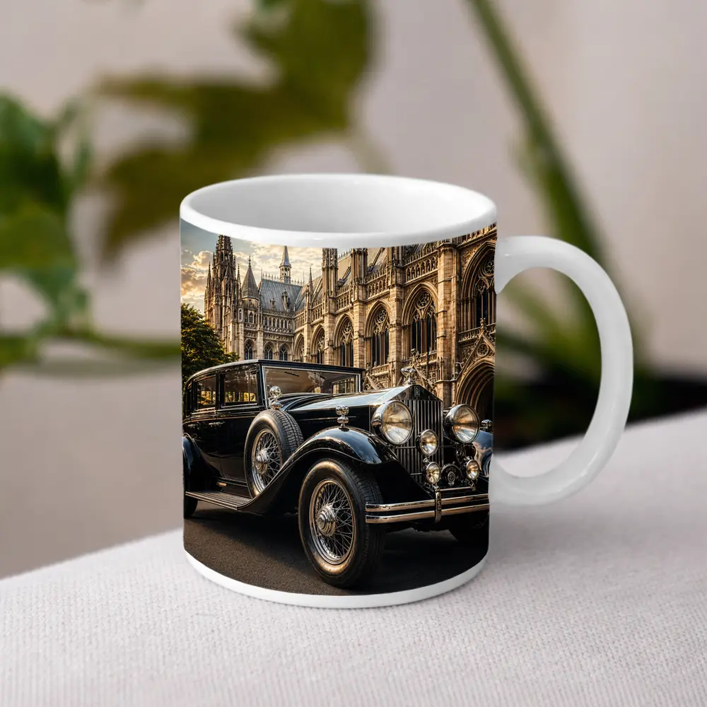 Vintage Rolls Royce Black Classic Gothic Cathedral – Mugs