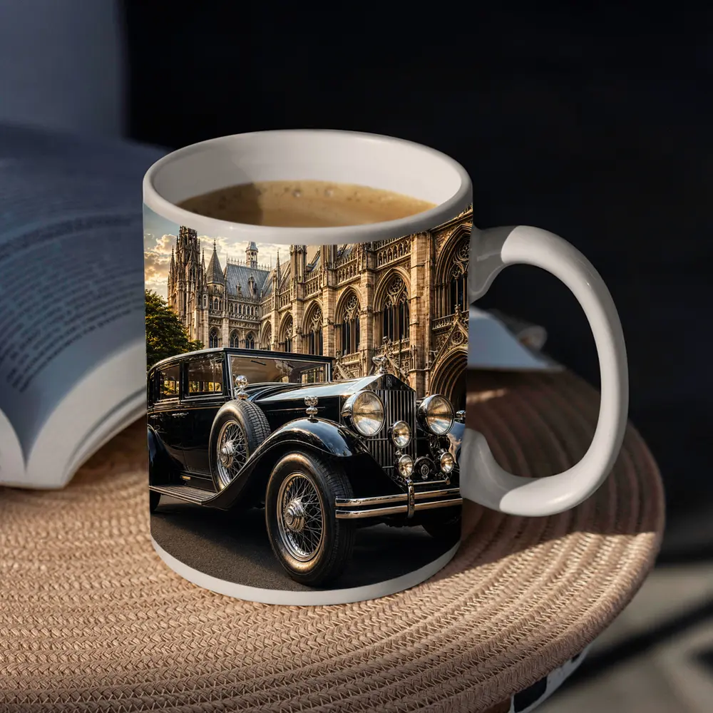 Vintage Rolls Royce Black Classic Gothic Cathedral – Mugs