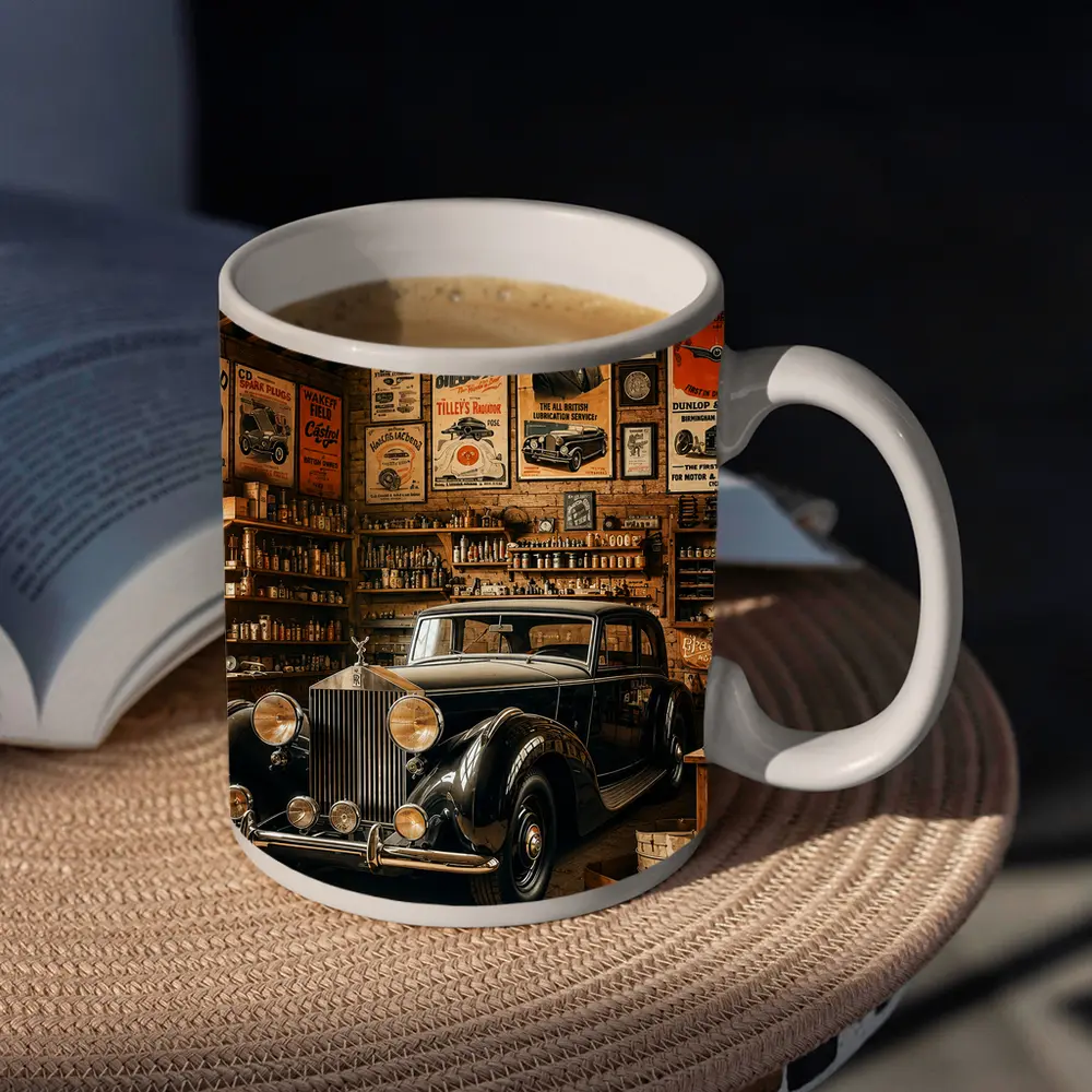 Vintage Rolls Royce Classic Garage Retro Setting – Mugs