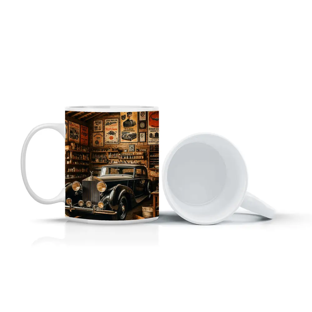 Vintage Rolls Royce Classic Garage Retro Setting – Mugs