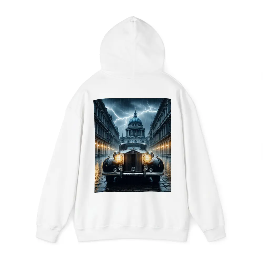 Rolls Royce Classic Car Rainy City Street – Hoodies