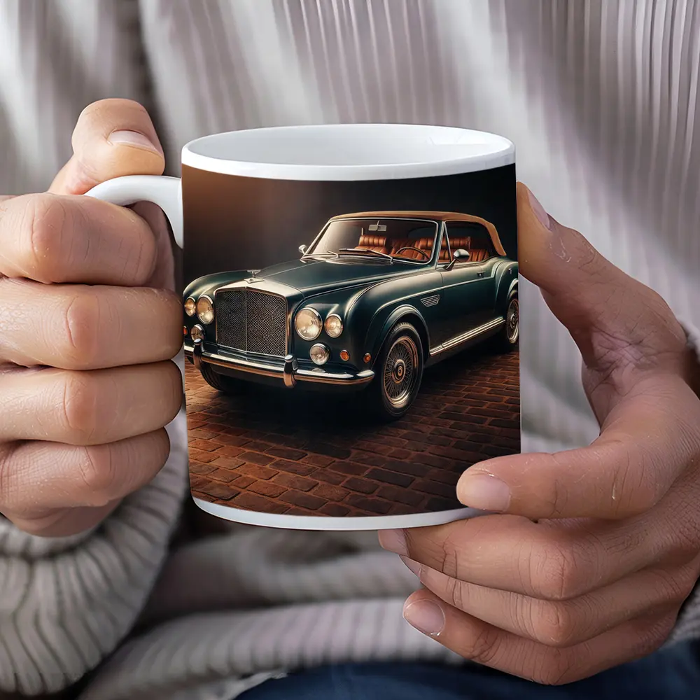 Classic Bentley Convertible Dark Studio Background – Mugs