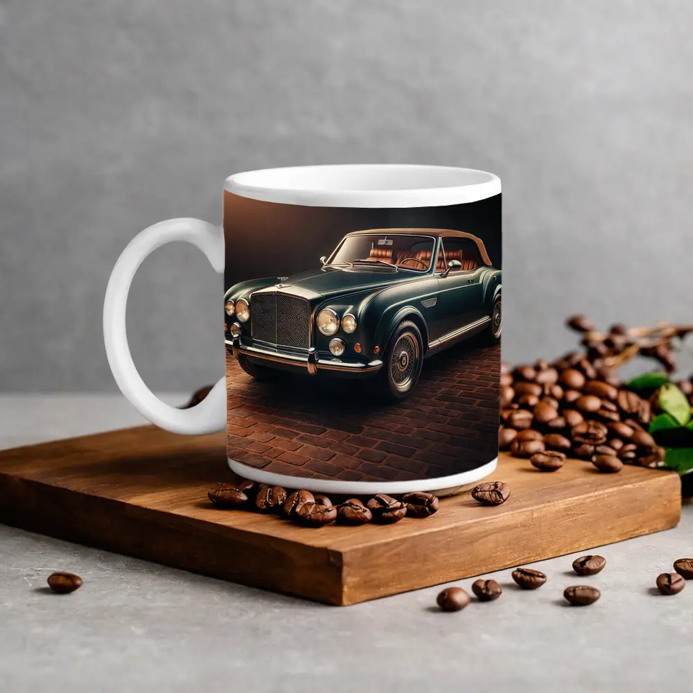 Classic Bentley Convertible Dark Studio Background – Mugs
