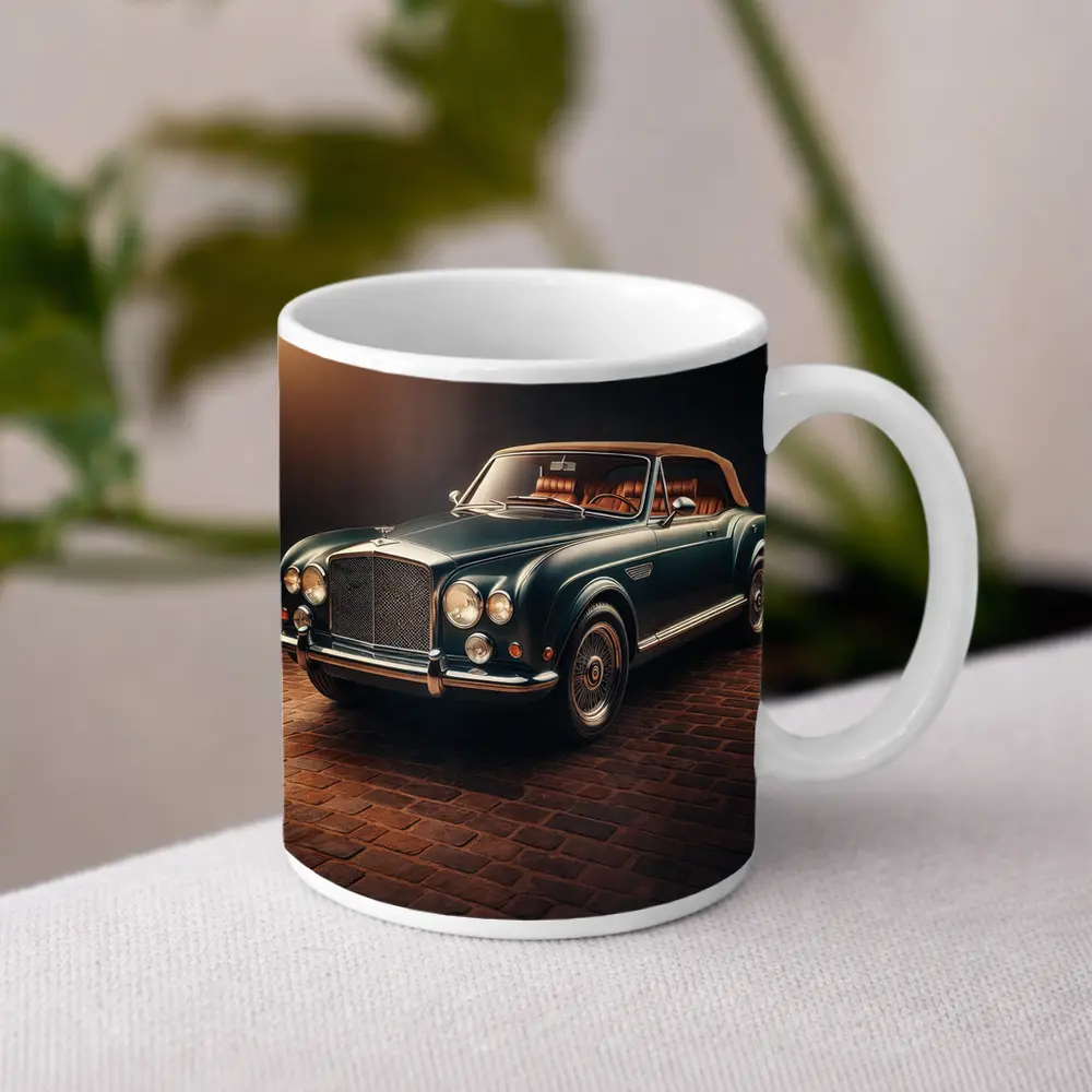 Classic Bentley Convertible Dark Studio Background – Mugs