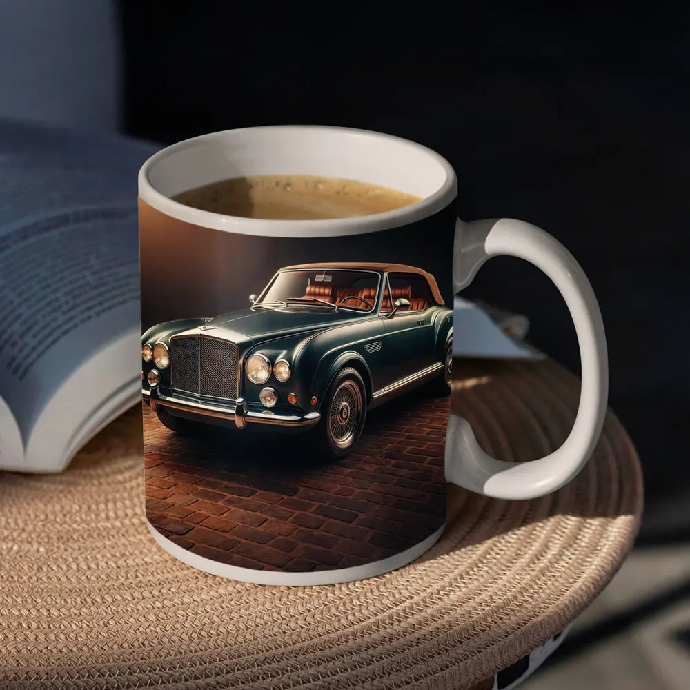 Classic Bentley Convertible Dark Studio Background – Mugs