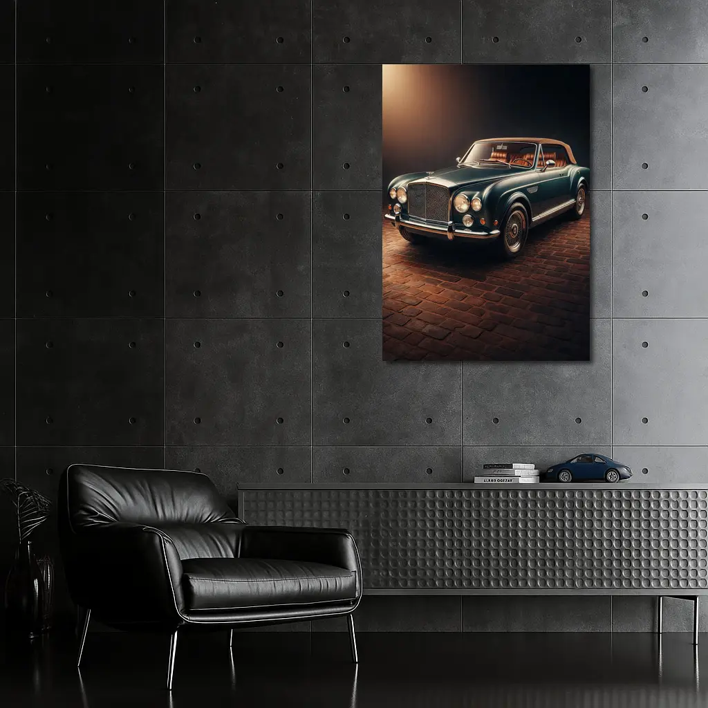Classic Bentley Convertible Dark Studio Background – Wall Art